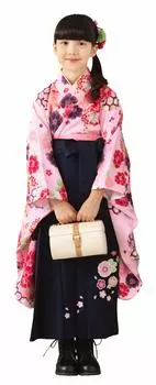 Хакама для выпускного японского школьного нижнего белья с полуворотником хакама оби с поясом-подушкой оби 5 розовых 120 см [Arisana] для детей, девочек, розовый