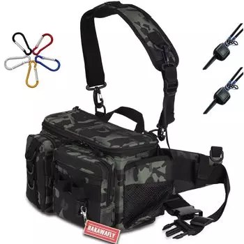 HAKAWAFLY рыболовная широкая большая талия широкая рыболовная снасть набедренная наплечная накладка водоотталкивающая включает в себя 2 держателя для удочек и 5 карабинов сумка, горловина, вместимость,