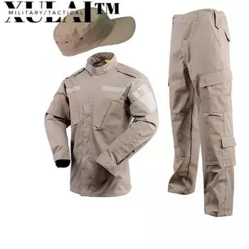 Хаки Спецодежда Рибстоп Костюм Блузка Брюки-карго Комплект Униформа безопасности с кепкой XS