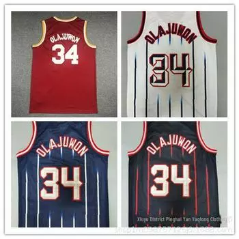 Хаким Оладжьювон Рокетс Нет. 34 Вышитая баскетбольная майка L