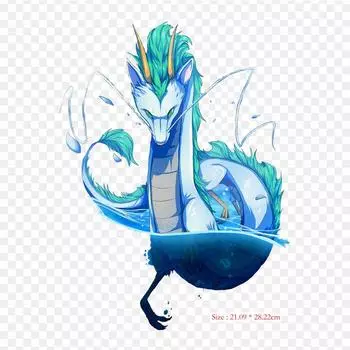 Haku Studio Ghibli Музей Гибли Haku гладить нашивки для одежды, наклейки с аппликацией на одежду, термочувствительная нашивка на заказ