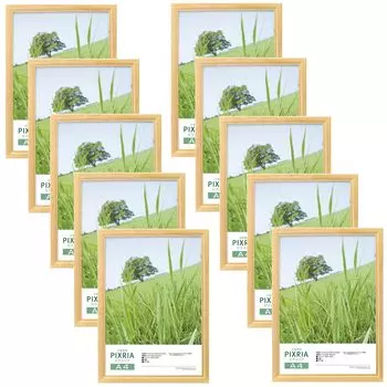 HAKUBA Деревянная фоторамка Pixlia формата А4, набор из 10 штук, купить натуральную фоторамку, переднюю панель из ПЭТ с подвесным ремнем [оптовый набор]