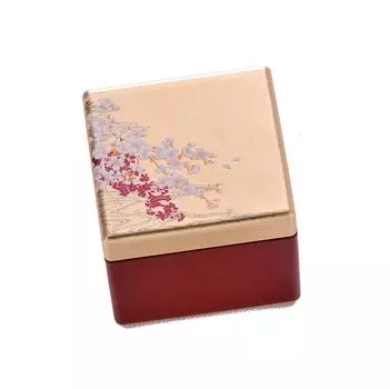 Hakuichi Jewelry Storage Gold 65 x 65 x 50mm Cherry Blossoms with Running Water Foil Jewelry Box S A182-04006