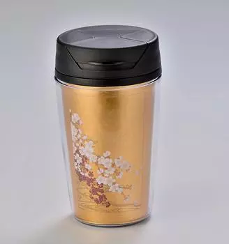 Hakuichi Tumbler Gold Diameter 80 x 140mm Running Water on Cherry Blossoms Foil Tumbler A181-03005