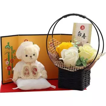 Hakuju Bear 12 см маленький складной экран ароматическое мыло [Petit Lou] (Золотой Цветок) белый