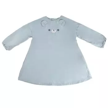 Халат Abu Smock Entrance Nursery Long Sleeve Baby Gift Blue [aboo] Детский подарок, детский сад, школа, комбинезон, фартук, мальчики, девочки, подарок, (Дети, Медведь)