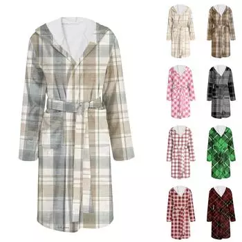 Халат для мужчин и женщин, фланелевый халат с принтом, впитывающая быстросохнущая хлопковая ночная рубашка L армия зеленый