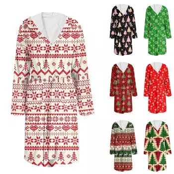 Халат для мужчин и женщин, фланелевый халат с принтом, впитывающая быстросохнущая хлопковая ночная рубашка L чёрный