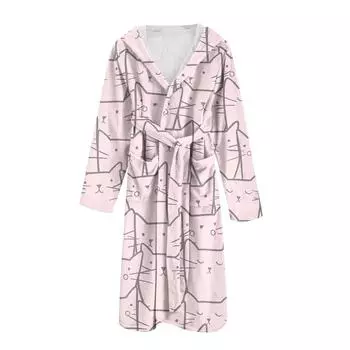 Халат для мужчин и женщин, фланелевый халат с принтом, впитывающая быстросохнущая хлопковая ночная рубашка S красный