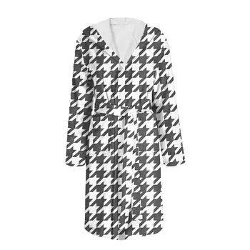 Халат для мужчин и женщин, фланелевый халат с принтом, впитывающая быстросохнущая хлопковая ночная рубашка S зелёный