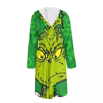 Халат для мужчин и женщин, фланелевый халат с принтом, впитывающая быстросохнущая хлопковая ночная рубашка S верблюд