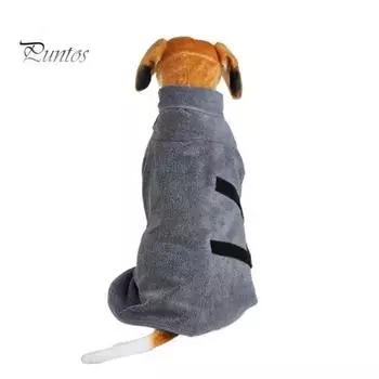 Халат для собак, суперабсорбирующий, быстросохнущий, полотенце для собак, регулируемое, из микрофибры, для сушки собак, халат для купания, прогулок в дождливую и холодную погоду XS серый