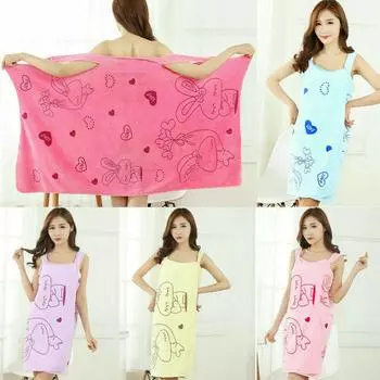 Халат для ванной комнаты, женское носимое полотенце для душа, спа-обертывание, быстросохнущее 80x135cm фиолетовый