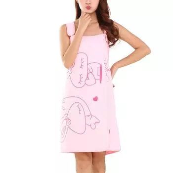 Халат и чехол для полотенец, женская впитывающая юбка для ванны, мягкая для ношения, используется для душа One Size розовый