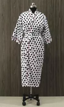 Халат-кимоно ручной работы с принтом в горошек из хлопка, женское ночное платье, накидка на бикини One Size разноцветный