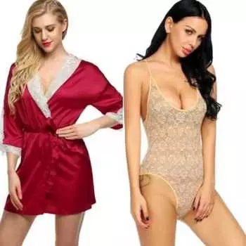 Халат Ladysta с v-образным вырезом, ночное белье и женское плюшевое платье, кукла бежевого цвета, свободный размер (S / M / L)