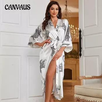 Халат летний тонкий срез модный простой стиль домашняя одежда женский сексуальный кардиган халат One Size белый