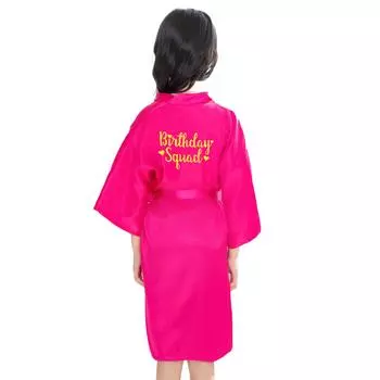 Халат удобный и элегантный темперамент однотонный детский именинник на день рождения принцесса одежда отряд отряд день рождения королева халат Size 4 Birthday Girl розы красного