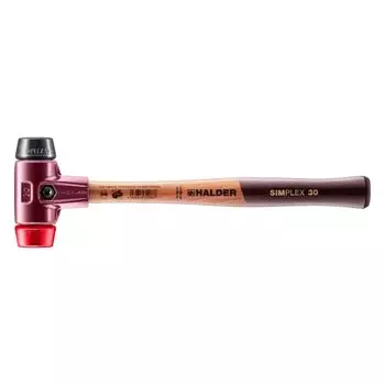 HALDER Simplex Plastic Hammer Rubber Plastic Diameter 30 (Black) (Red) 3026.030
