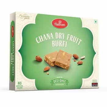 Haldiram Chana Dry Fruit Burfi, 400г, Индийские сладости | Подарочный набор Дивали