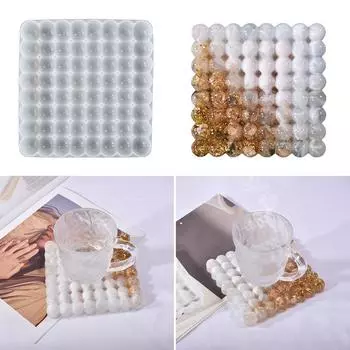 Формы для подставок из полубусины, квадратные силиконовые формы для подставок, форма для подставок под чашки, форма для литья под эпоксидную смолу для подставок из смолы, домашний декор