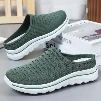 Half-drag women s shoes summer new soft-soled comfortable one-pedal casual shoes versatile, breathable and non-smelly feet women s fashion single 36