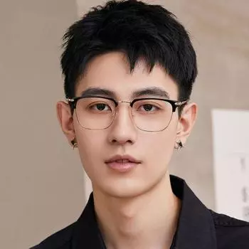 Half Frame Man s Reading Glasses Clear Lens Anti Blue Light Glasses Female/Male серебряный