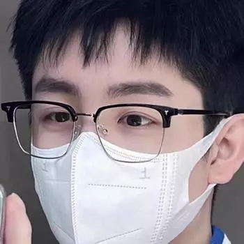 Half-Frame Myopia Glasses, Retro Black Anti-Blue Light, Sven Scum, Ruffian Handsome, Flat Light Protection, No Degree Women anti-blue light