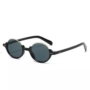 Half Frame Round Frame Retro Sunglasses Trendy Men S And Women S Sunshade Sunglasses Uv-Proof Sunglasses regular