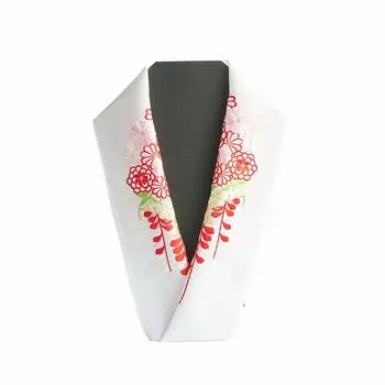Half Half Coming of Age Red [Watmosphere] Collar, Collar, Embroidery, White, Stylish, Furisode, Ceremony, AI-6, красный