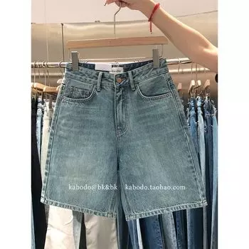 Half Length Kabodo In Stock Babu Summer Denim Shorts Light blue S