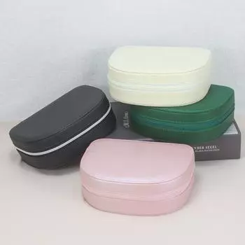 Half Round Double Layer Jewelry Box Large Capacity Portable Bracelet Necklace Ring Earring Bead Jewelry Storage Box S белый