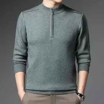 Half Turtleneck Men s Thickening Trend Youth Fashion Pullover Half Zip Knit Winter Dad Suit Men s Wear M/105/165