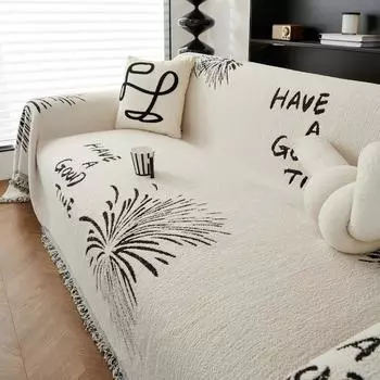 Half Velvet Sofa Cover High-Grade Light Luxury Autumn and Winter Sofa Cover Universal Mat Full Covered Cloth Blanket 180X130
