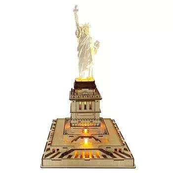 Hallisun 3D деревянная головоломка Статуя Свободы Леди Свобода Новая американская деревянная модель Строительство 3D головоломка Ремесло Хобби Игрушка Ручная работа DIY Механический сборочный комплект