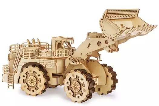 Hallisun 3D Деревянный Пазл для Возрастов Сборный Пазл с Передней Частью и Движущимся Механическим Механическим Деревянным Рождеством Домом Днем Рождения Иллюстрированная Сборка