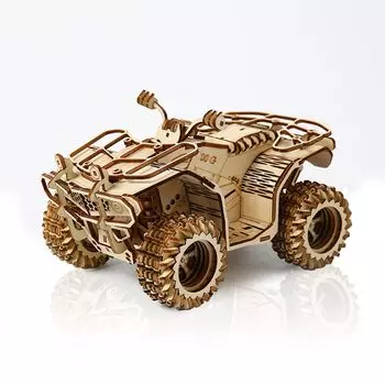 Hallisun 3D Деревянный Пазл для Взрослых 3D Сборка Пазла Пляжный Багги Машина Движущаяся Механическая Ремесло Ручная Работа DIY Механическая Деревянная Пазл Игрушка Хобби золотой
