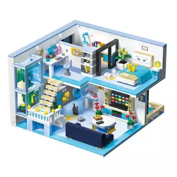 Hallisun Block Set Building Assembling Cat Room Model 3D Puzzle Toy Miniage House Mini Size Brick Brick For Adults Children Boys Girls 8 Years +