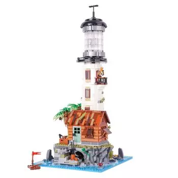 Hallisun Block Set Building Assembling City Lighthouse Модель маяка Игрушечный маяк Мини-блок Кирпич Мини-размер Кирпич Строительство Городской пейзаж