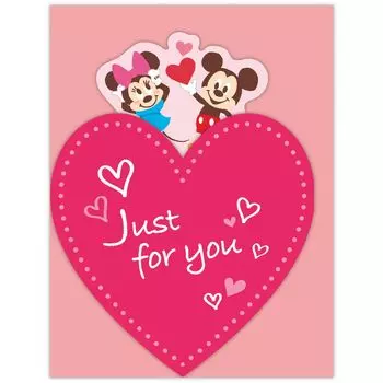 Hallmark Disney Greeting Card Multipurpose Mini Card Die Cut Heart 840297