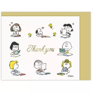 Hallmark Snoopy Greeting Card Thank You Mini Card Letter 840310