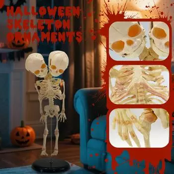 Хэллоуин 1,65 м Скелет Симуляция Человеческий Пластиковый Скелет Реквизит для Дома с Привидениями Скелет Украшение One Size бежевый