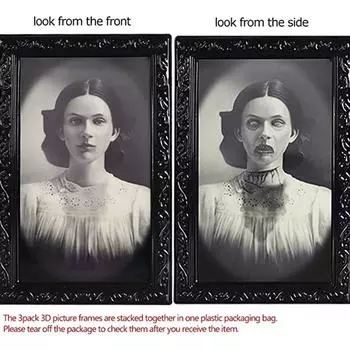 Хэллоуин 3D изменение выражения лица движущийся призрак портрет фоторамка ужас вечерние замок дом с привидениями украшения реквизит 38X25CM
