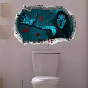 Хэллоуин 3D страшные наклейки на стену съемные художественные росписи вечерние наклейки декор