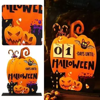 Хэллоуин Адвент-календарь Хэллоуин Деревянный календарь обратного отсчета Подарки на Хэллоуин One Size оранжевый
