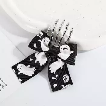 Хэллоуин бант череп клип скелет призрак рука кость шпилька винтаж панк готика личность женщины девушки заколки для волос аксессуары для волос