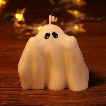 Хэллоуин Белый Призрак Ароматическая Свеча Ужас Подарочная Свеча Чайный Фонарь Готическая Комнатная Декорация Обеденный Стол Вечеринка Спальня