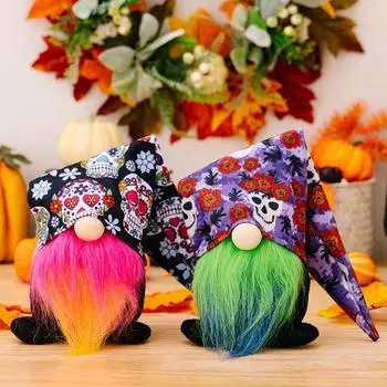 Хэллоуин Безликий Гном Плюшевая Кукла Гном Украшения Фестиваль Призраков Печатный Орнамент Куклы красный
