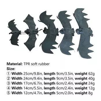 Хэллоуин Большая летучая мышь Имитация животного резиновая летучая мышь 3D украшения для вечеринки 12*5cm