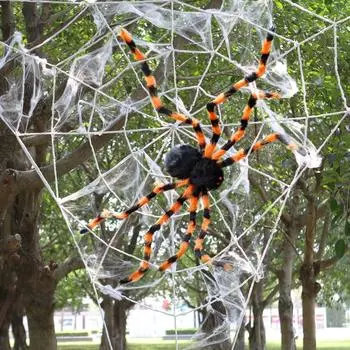 Хэллоуин Большой плюшевый паук Ужасы Хэллоуин Украшения Реквизит для вечеринки Уличный Большой паук Украшения Призрачный дом Ужасы Реквизит Паук